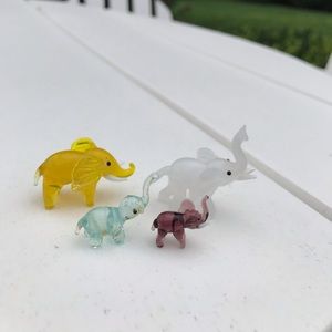 *SOLD* Tiny Glass Animal Elephant Collection